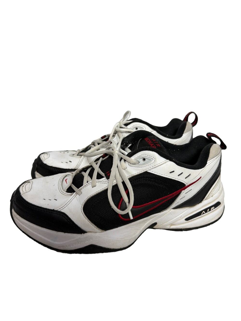 Nike Air Monarch IV Men's White/Black/Red Low Top Lace-Up Athletic Sneaker